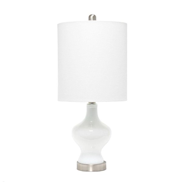 Elegant Garden Design Elegant Designs LT3317-WHT Glass Gourd Shaped Table Lamp; White LT3317-WHT